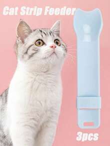 1 pieza Cuchara de presión con forma de pata de gato, herramienta de 2 en 1 para dispensar comida enlatada para gatos y dar golosinas líquidas a las mascotas - Multicolor - Ver 5