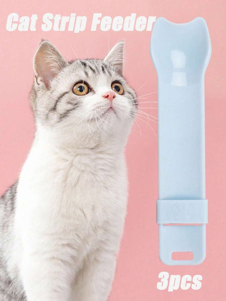 1 pieza Cuchara de presión con forma de pata de gato, herramienta de 2 en 1 para dispensar comida enlatada para gatos y dar golosinas líquidas a las mascotas - Multicolor - Ver 1