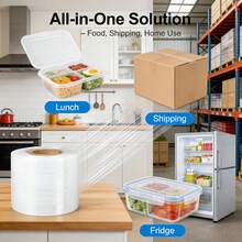 4 Rolls Stretch Wrap Film, No Heat Shrink Packaging, Easy To Use For Sealing Bottles, Jars And Other Packaging Materials - Multicolor - View 9