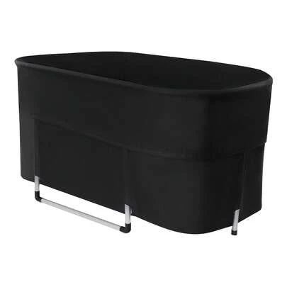 SHIOUCY Black Portable Foldable Bathtub, 330.69lbs Load Soaking Bath Tub For Home Travel Camping Spa