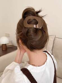 4 piezas/1 pieza Pinzas para el cabello planas ovaladas con estampado de lunares vintage, pinzas cómodas para moños, coletas, peinados, disponibles en varios colores, elegantes, minimalistas, adecuadas para uso diario, casual, commute, accesorios de playa, festival, fiesta - Multicolor - Ver 2