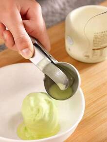 1 Muỗng múc kem bằng thép không gỉ, thích hợp cho kem, sữa chua đông lạnh, muỗng múc kem đa năng, muỗng hai mặt có tay cầm chống đông, muỗng múc kem kim loại chắc chắn (có cần gạt), muỗng múc kem bền bỉ, dụng cụ làm kem tại nhà, dễ vệ sinh, thích hợp cho kem, bột bánh quy, sinh tố, hạnh nhân, thích hợp cho nhà bếp, cửa hàng tráng miệng và nhà hàng, mùa tựu trường. - Nhiều màu - Xem 6