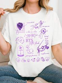 BTS 'Life Goes On' T-Shirts, Comfort Colors BTS T-Shirts, K-Pop BTS 'Arirang' OT7 Comeback T-Shirts, BT21 T-Shirts, BTS 2026 World Tour T-Shirts, BTS K-Pop Fan T-Shirts - trắng - Xem 1