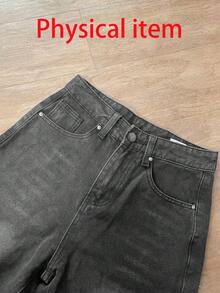 Celana Jeans Denim Longgar Modis untuk Remaja Putri - Grey - View 7