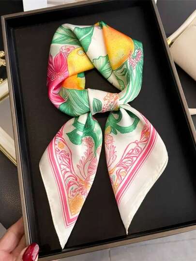 1 chiếc khăn trùm đầu in họa tiết hoa chanh vàng kiểu Pháp cổ điển, nhẹ, chống nắng, khăn vuông mềm mại như lụa dành cho nữ, thích hợp cho bãi biển, đường phố, hàng ngày, kỳ nghỉ, trang trí, ngày lễ.