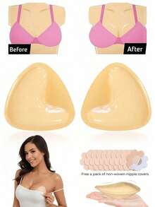 Upgraded Version,Double-Sided Sticky Bra Inserts,Snowy Sticky Bra Inserts,Sticky Bra Push Up, Self Adhesive Pads Ultra Instant Lift Bra, Push Up Bikini Pads Sports Bra Swimsuit - 薄款 - 查看 2