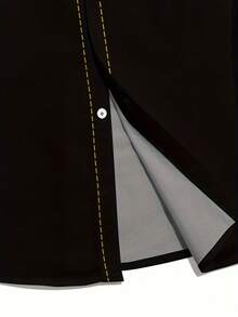 Men's Western Cowboy Style Casual Fashion Shirt - Black - View 6