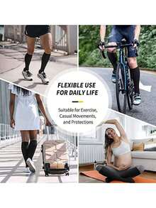 6 Pairs Unisex Compression Socks, Soft & Lightweight Over-The-Knee Stockings, Low Pressure Support Socks, Suitable For Nurses, Running, Sports, Travel, Autumn Wear - Nhiều màu - Xem 6