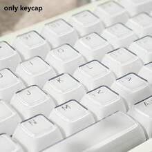 136 Keys Ice White MDA Profile ABS Double-Shot Keycaps, Suitable For 61/64/75/87/98/104 Keyboards - View 2