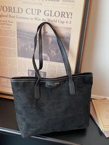 Bolso de mano de gran capacidad para mujer, nueva bolsa de hombro versátil y de moda para ir al trabajo - Negro - Ver 7
