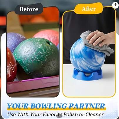 1pc 360 Degree Smooth Rotating Ball Holder Stand With Easy-Grip Multi-Angle Handle, Suitable For All Bowling Balls, Achieving Optimal Performance, Cleaning And Polishing Effect. Hard Plastic Stand