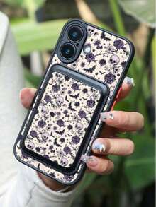 Cardholder Phone Cases Dark Skull Patterned Magnetic Phone Case And Card Holder, Compatible With IPhone 17, 17 Air, 17 Pro, 17 Pro Max, 16, 15, 14 Pro Max, 13, 12, And 11 Plus. Shockproof All-Around Protection | Luxurious Leather Wallet-Style Phone Case | Holds 1-3 Cards. - Màu sắc hỗn hợp - Xem 5