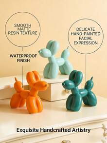 Resin Balloon Dog Sculpture, Cute Animal Art Decor, Suitable For Home Decoration, Modern Sculpture Ornament, Applicable For Living Room, Bedroom, Office Desk, Bookshelf, Nordic Style Decor, Suitable For Housewarming, Birthday Gift, Minimalist Home Decor, Applicable For Vanity, Coffee Table, Fireplace Mantel, Suitable For Indoor Decoration In Various Spaces - A - View 5