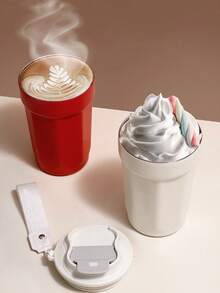 1pc Premium Elegant European Style Insulated Latte Coffee Cup, Suitable For Men And Women - Multicolor - View 4