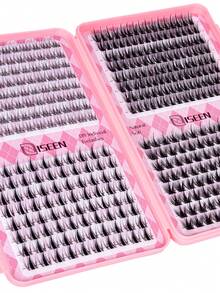 400pcs D-Curl & C-Curl Manga False Eyelashes Set, Individual Cluster Lashes, With Glue, Remover, Tweezers, Soft Crossover Cluster Lashes For Convenient DIY Eyelash Extension At Home, Makeup Tools - Pink - View 13