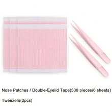 150/300 piezas Cintas delgadas y desechables invisibles para la nariz y los párpados con pinzas, utilizadas para el cuidado facial y salones de belleza - Multicolor - Ver 13