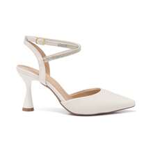 Di Valerina Formal Pumps With Rhinestone Straps, High Thin Heel, Elegant, - 米色 - 查看 3