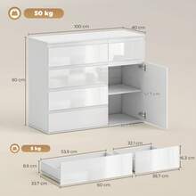 HOMCOM Aparadores y Vitrinas - Blanco - Ver 7