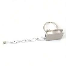 1pc Stainless Steel Retractable Ruler Keychain Measuring Tool, For Men - Multicolor - View 5