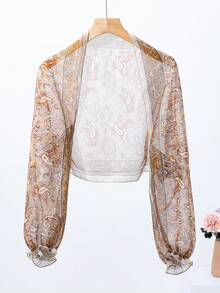 1pc New Fashionable Versatile Cashew Print Design Shawl, Suitable For Daily Wear In Summer, Beach, Holiday, Travel Essential - Multicolor - View 8