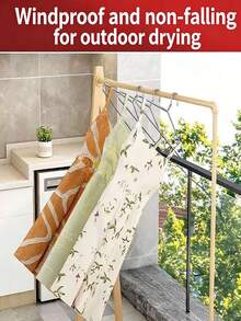 10pcs Stainless Steel Clothes Hangers, Solid Garment Rack, Drying Rack, Balcony Anti-Slip - Silver - View 3