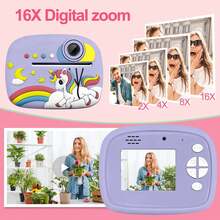 2,3" Sofortbildkamera für Kinder, mit lustigen Rahmen, Aufklebern und Filtern, Dual-Linse 48MP 1080P Sofortbilddigitalkamera Spielzeug, 16x Digitalzoom mit MP3-Player, Spielen, Selbstauslöser-Modus und robustem Design, ideales Weihnachts-/Geburtstagsgeschenk, tragbares Reisespielzeug - Verschiedenfarbig - Übersicht 6