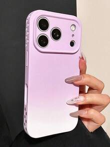 Gradient Candy Color Plaid Frame Phone Case Compatible With IPhone 17 Pro Max 17Pro 17 16 15 14 Plus 13 Pro Max Ombre Skin Feel Soft Matte Back Cover - Purple - View 3
