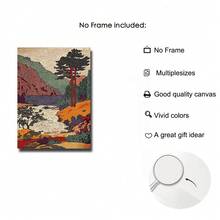 1幅复古风景艺术印刷品，复古山水风光墙画，温暖的大地色调海报，经典自然家居装饰，适用于卧室、客厅、浴室、走廊，无框 - A - 查看 11