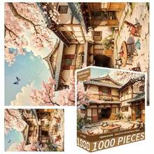 1盒70cm*50cm 1000片成人拼图，精美油画风景拼图，女孩减压礼物，大型艺术装饰品，万圣节、平安夜、圣诞节、新年、情人节及其他节日的最佳礼物 - 彩色 - 查看 5