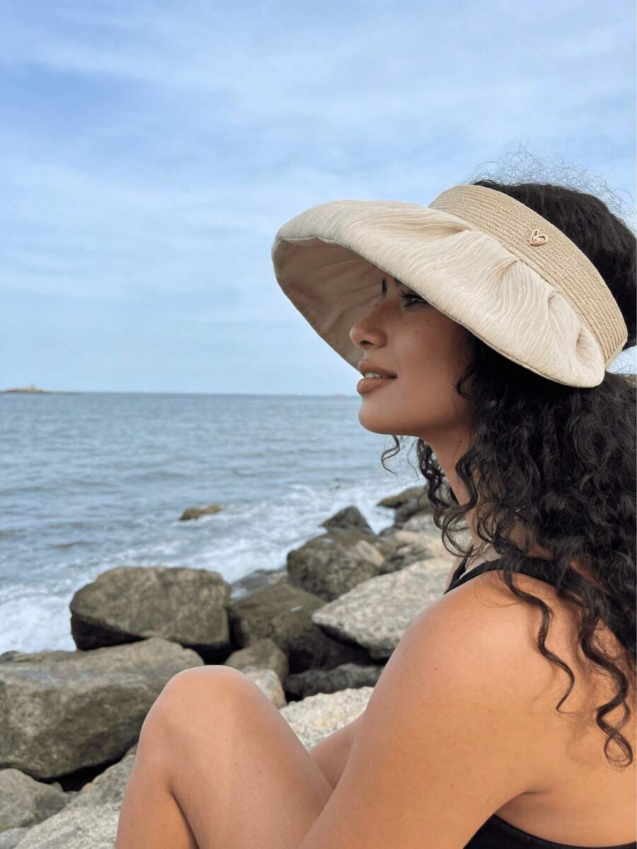 1 chiếc mũ rộng vành xếp ly thanh lịch dành cho nữ, mũ mùa hè chống tia UV, thoáng khí, chất liệu lưới, thích hợp làm quà tặng Ngày của Mẹ/Ngày Valentine/Ngày lễ. - Nhiều màu - Xem 1