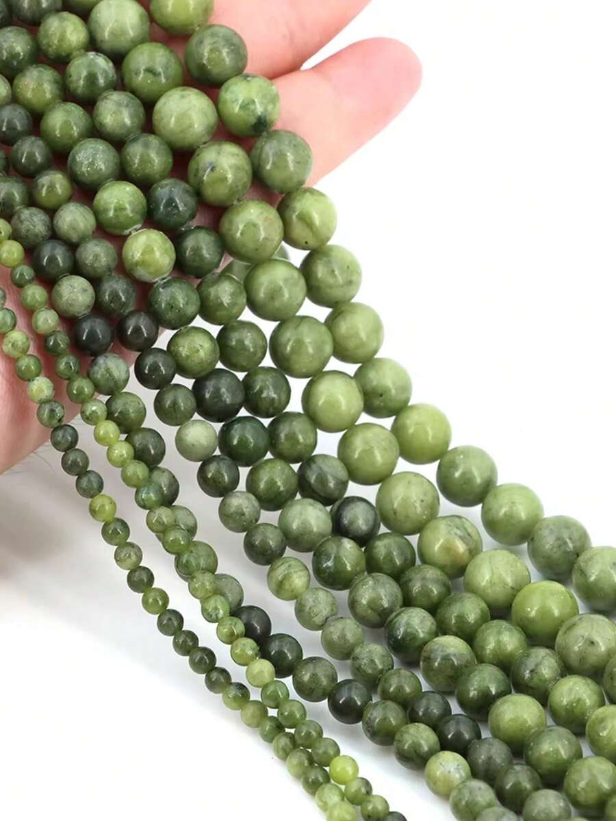 4/6/8/10mm Natural Jade Beads, Suitable For Jewelry Making DIY Necklace Bracelet Accessories - Multicolor - View 1