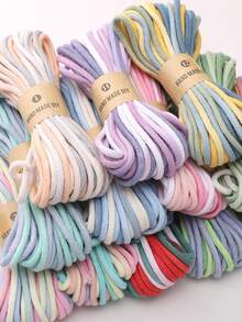 10M/Pack Hand Dyed Gradient Woven Rope - DIY Handmade, Gift Packaging, And Home Decoration Core Spun Rope - Soft And Durable Multi-Color Handmade Material, Bright Handmade Rope, Beading Cords & Threads - Gradient Braided Rope - View 5