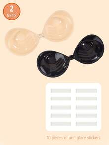 1/2 chiếc áo ngực nâng ngực vô hình (dày 3cm) - Đồ lót silicon siêu dính dành cho nữ; Lý tưởng cho váy cưới. Một món đồ không thể thiếu trong tủ đồ mùa hè - Hoàn hảo cho váy và áo tank top - Có thể tái sử dụng. - Nhiều màu - Xem 10