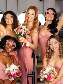 Kính cô dâu màu vàng hồng - Có chữ "Bride Tribe", phụ kiện tiệc cưới sang trọng cho tiệc độc thân, tiệc cô dâu, chụp ảnh kỷ niệm - Nhẹ và bền, thích hợp để chụp ảnh, quà tặng cho hội cô dâu - Trang trí đám cưới, quà tặng cô dâu, vật dụng cần thiết cho tiệc cô dâu, thiết kế gọng hoa, viền lấp lánh, phụ kiện ngày lễ cho Halloween, Giáng sinh và các bữa tiệc. - nhiều màu - Xem 5