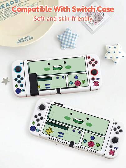 1pc Cartoon Pattern Protective Case For Nintendo Switch OLED & Standard Switch, Soft TPU Material, No Need To Disassemble, Anti-Drop And Dust-Proof, Multiple Colors Available, Ideal Gift Compatible With Switch Gamers, Elegant And Fresh Switch Protective Case