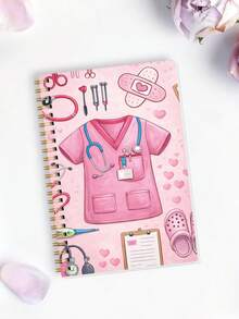 Trees 护士专用粉色螺旋笔记本，适合护理学生、学习计划本、护士笔记本，可爱护士礼物 - A5 - 查看 8