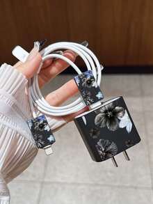 午夜黑蓝配色 100W 充电器保护壳，防摔，兼容 15 Pro Max、17 Pro Max、16 Pro Max、11、12、13、14 Pro Max，时尚美观 - 黑色 - 查看 4