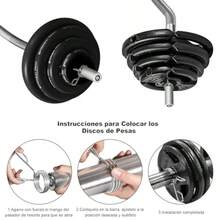 Barra Olimpica de Ejercicio Profesional 1.2M Poste de Levantamiento de Pesas con 2 Clips de Resorte Acero Sólido Dumbbell Bar para Entrenamiento de Fuerza en Casa o en el Gimnasio - Varilla Doblada - Ver 5