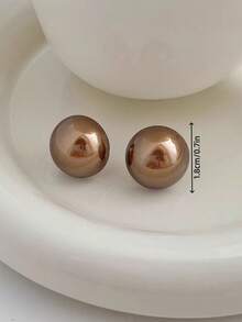 1 Pair Minimalist Fashion Versatile Elegant Earrings, Suitable For Teenage Girls Daily And Holiday Wear - Geometric Circle a - View 7