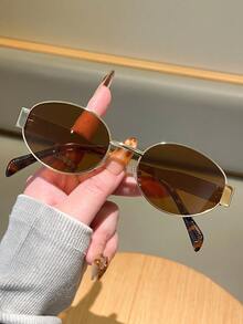 2 piezas Gafas de mujer, con marcos metálicos ovalados/poligonales, adecuadas para uso diario y actividades al aire libre - Multicolor - Ver 7