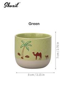 1 chiếc tách trà/cà phê bằng gốm sứ kiểu Trung Đông hình lạc đà và cây cọ, thích hợp dùng trong gia đình, quán cà phê, lễ Eid Al-Fitr, tiệc tùng. - Tách - Xem 11