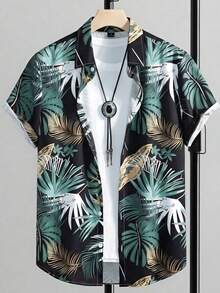 Summer Hawaiian Floral Short Sleeve Polo For Men - A508D-AL23649 - 查看 1