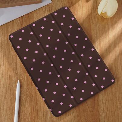 Kingsung Pink Polka Dot Pattern Tablet Protective Case, Suitable For IPad Air 8 (M4) 2026 (11-Inch), Air 8 (M4) 2026 (13-Inch), 9.7/10.2/10.5/10.9/12.9/Pro 11, 10th Gen, Galaxy Tab S6 Lite 10.4 Inch, Kindle Paperwhite 12th Gen 2024, Kindle 11th Gen 2022, Provides Soft Shock-Proof Protection, Supports Smart Stand/Auto Wake/Sleep Function