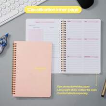 1pc A5 52-Week Planner Notebook, 100GSM High Quality Paper, Waterproof PVC Cover, Smooth Writing, Student/Adult Daily/Weekly Planner, Back To School Essential - Weekly Planner - View 13