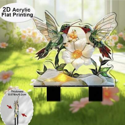 1 chiếc cọc trang trí hình thiên thần có cánh 2D bằng acrylic, thích hợp để trang trí sân vườn, sân trước, hiên nhà.