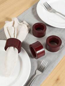 2-6pcs Rosewood Color Napkin Rings, Suitable For Tabletop Decor, Weddings, Thanksgiving And Home Decoration - Multicolor - View 8