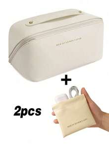 1pc Summer Travel Organizer Bag, Portable Handheld Cosmetic Bag, Multi-Functional Makeup Tool Pouch, Skincare Products Storage Bag, Large Capacity Detachable Makeup Bag, Unisex Skincare Organizer Bag, Suitable For Beauty Products, Business Trip, Home, Beach, Travel, Gift For Girlfriend, Mom - Multicolor - View 13