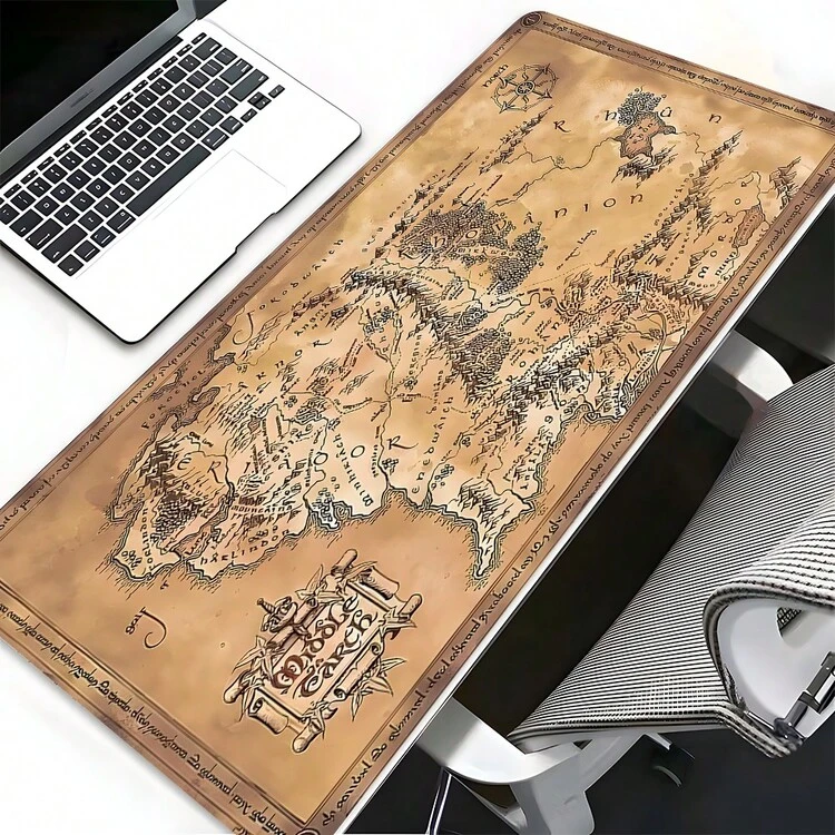 Extra Large Extended Middle Earth Vintage Map Gaming Mouse Pad, With Non-Slip Rubber Base, Washable Stitched Edges, Suitable For Gaming Setup, Home Office, Ideal Gift For Gamers, Fantasy Fans And Design Enthusiasts - View 10