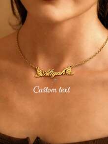 Dây chuyền khắc tên nữ cổ điển, đơn giản, thời trang, chữ viết tay uốn lượn, dây chuyền xương đòn bằng thép không gỉ, mặt dây chuyền thủ công, trang sức khắc tên, quà tặng Giáng sinh vui nhộn, quà tặng bí mật cho phái nữ. - Bạc 3 - Xem 7