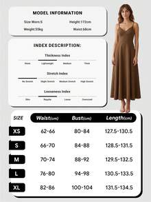 QUNGIGU 女士优雅吊带中长连衣裙，V领亚麻质感A字裙摆，露背高腰飘逸夏季沙滩婚礼宾客鸡尾酒会礼服 - 藏蓝色 - 查看 5